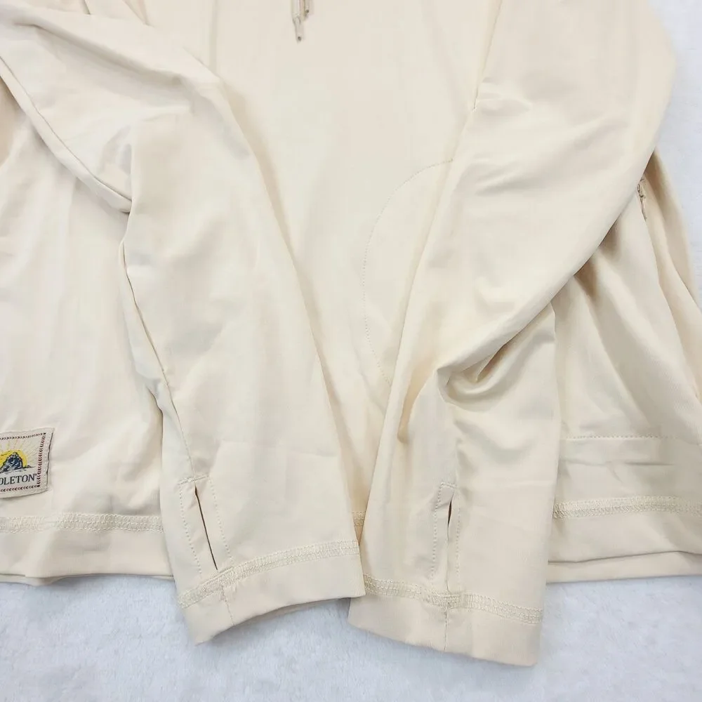 Pendleton Performance Hoodie Men's Medium Beige Sandshell Stretch Surf Rashguard